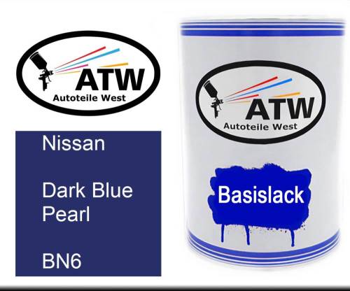 Nissan, Dark Blue Pearl, BN6: 500ml Lackdose, von ATW Autoteile West.